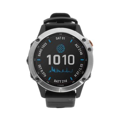 Garmin Fenix 6 Solar 47mm argent/noir (0100241000) - bon état Reconditionné - Garmin reconditionné disponible sur As Good As New
